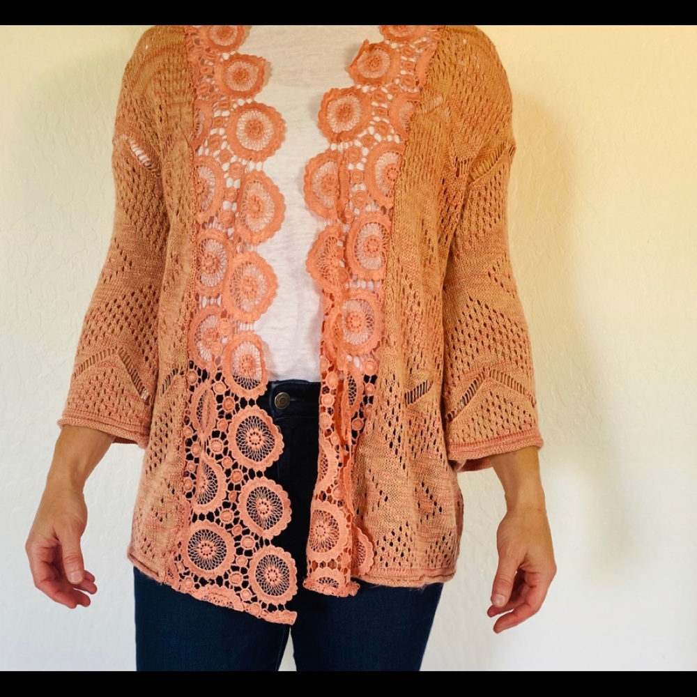 American Rag, pink, lace knit sweater